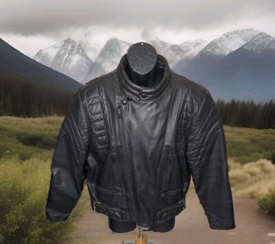 Retro VTG 80s OPEN ROAD Wilsons Padded Leather Biker Riding Jacket Mens Large 44