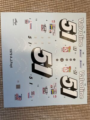 NASCAR DECAL #51 VALVOLINE 1979 OLDSMOBILE 442  A.J. FOYT 1/25