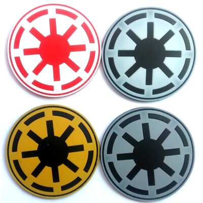 4Pcs 3D PVC IMPERIAL STAR WARS GALACTIC EMPIRE LOGO RUBBER HOOK LOOP PATCH