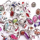 Offer Banded Agate & Mix Gemstone 925 Sterling Silver Plated Handmade Lot Rings