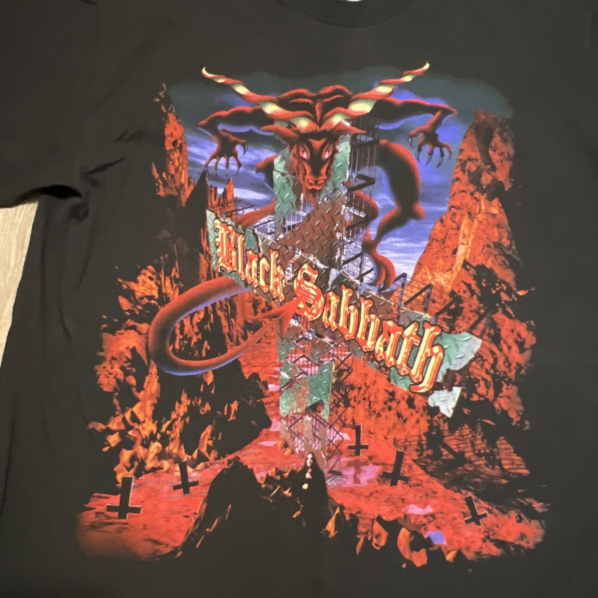 BLACK SABBATH VINTAGE SHIRT DEMON CRONIES L OZZY GEEZER