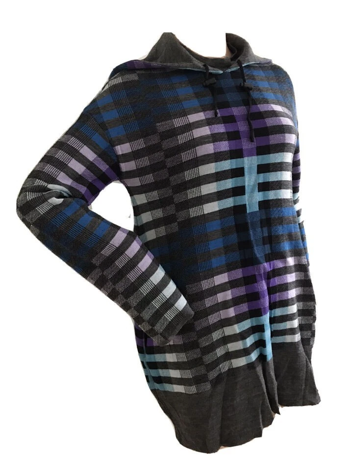 MINI VESTIDO CON CAPUCHA LOUISE GOLDIN TOPSHOP 100% LANA L REINO UNIDO 12-14 EU 40-42 NUEVO CON ETIQUETAS RARO Foto 4 de 4