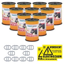 2500m Weidezaunband Band Weidezaun Zaun Weide 10mm Weideband Niro gelb orange