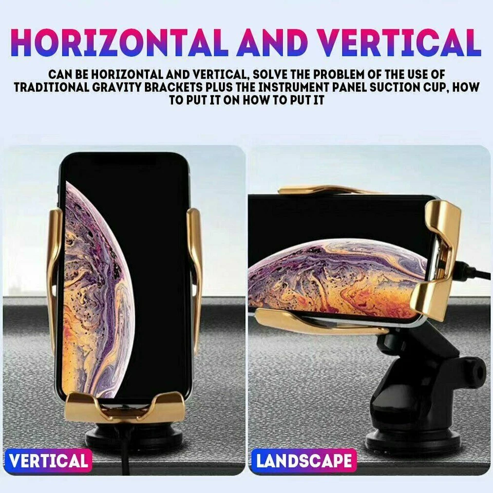 Wireless Charger Automatic Fast Car Phone Holder Fast Charging 10w Mount 360° - Image 3 of 4