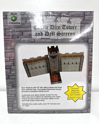 Role 4 Initiative 5x7  Castle Keep Dice & 12  Tower DM Screen Bundle