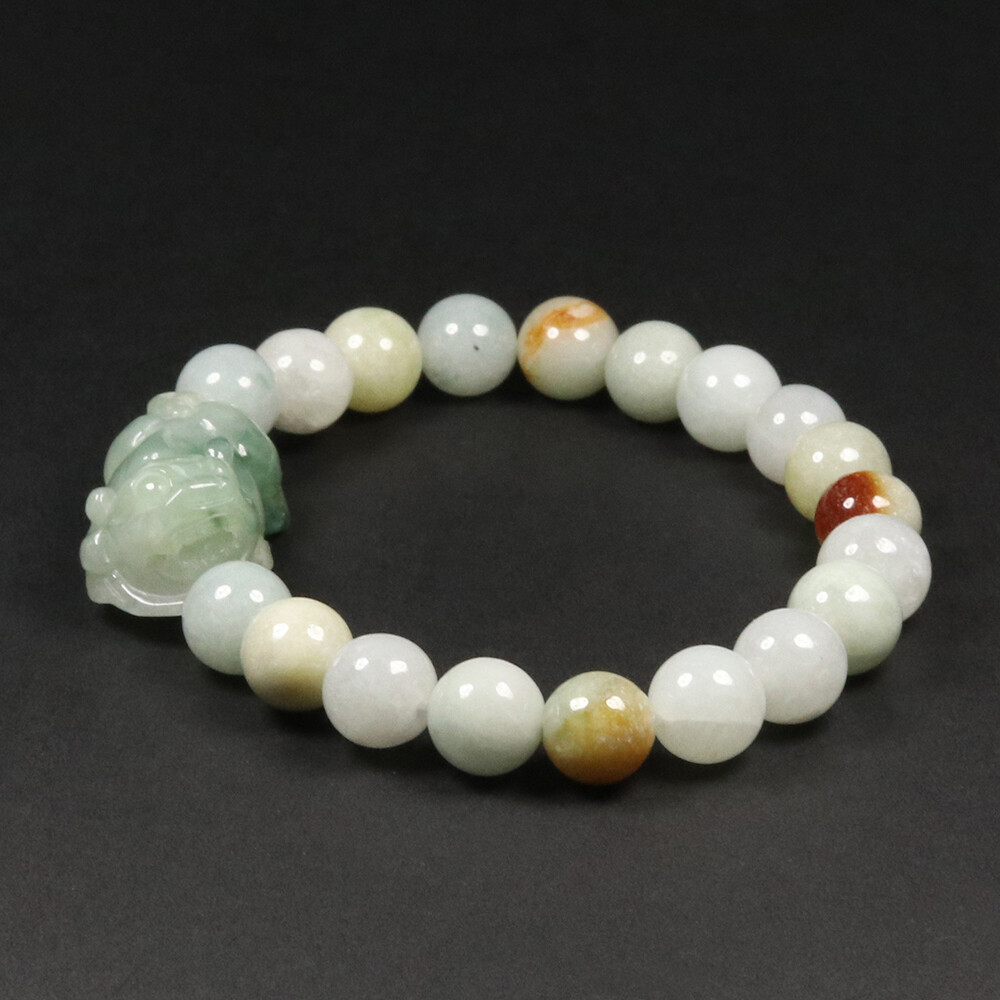 Bracelet jonc en jade lavande et jadéite vert clair, certifié non