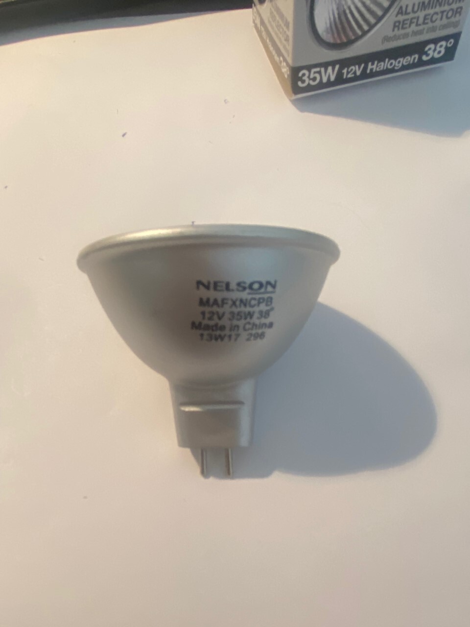 10 X Nelson 35W 12V Halogen Lamps MR16 GU5.3 Light Lamp Bulb Glass