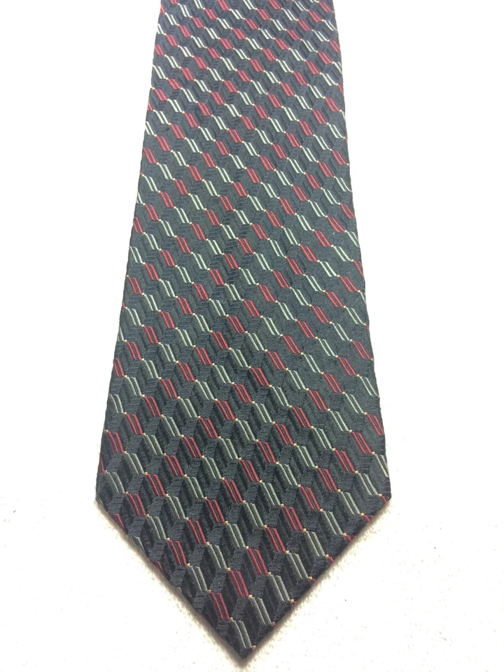 ROBERTO VILLINI CORBATA HOMBRE NEGRA CON ROJO Y GRIS 4 X 58  Foto 2 de 4