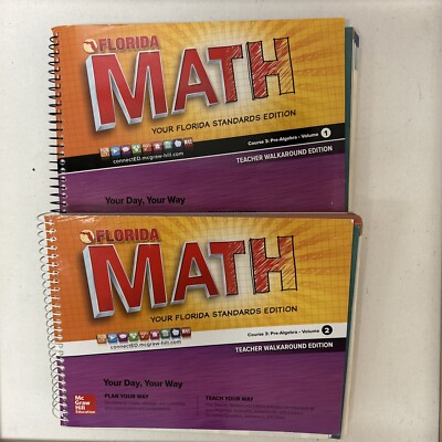 GLENCOE MATH YOUR COMMON CORE EDITION COURSE 3 VOLUME 1 &2 Teacher Walkaround LN
