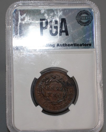 Moneda de centavo grande de Estados Unidos 1857 cabello trenzado 1 c circulada AU centavo de fecha pequeña - Imagen 2 de 8