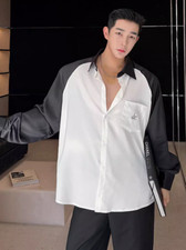 Korean style fashionable embroidered handsome shirt for men tops