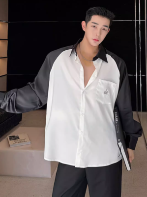 Korean style fashionable embroidered handsome shirt for men tops | eBay