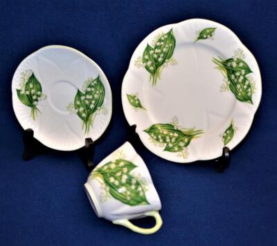 Vintage SHELLEY England LILY of VALLEY Pattern #13822 Trio Set Cup