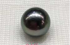 Charming 11mm Natural south sea genuine black round loose pearl undrilled