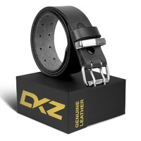Mens Leather belts double Prong Heavy duty 100% genuine Leather black brown 