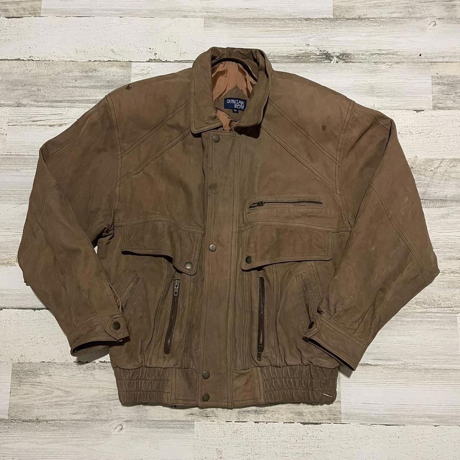 Giacca Bomber Utility Vintage Duncan Fila Pelle Full Zip M