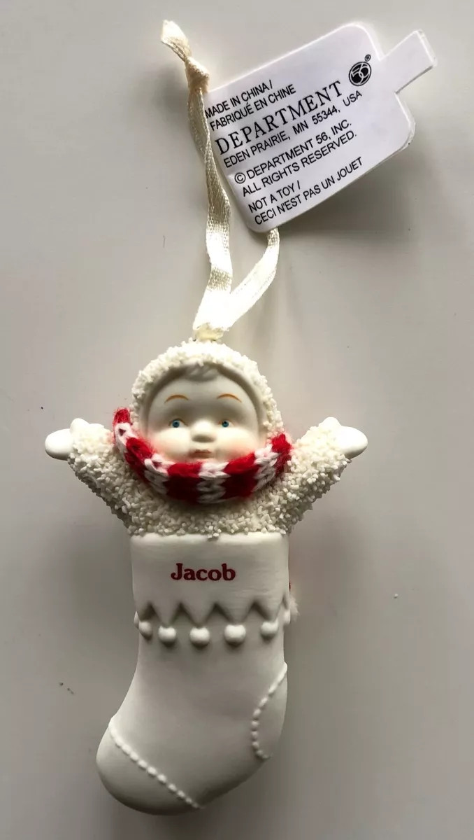 SNOWBABIES Personalized JACOB Porcelain Stocking Ornament by