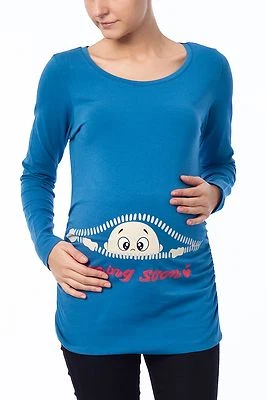 Umstandsmode süß witzig T-Shirt mit Motiv| Schwangerschaft Geschenk| Coming soon - Bild 1 von 4
