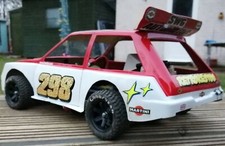 Ford Fiesta 1:8 2mm Hot Rod body shell Kamtec Oval RC + Wing