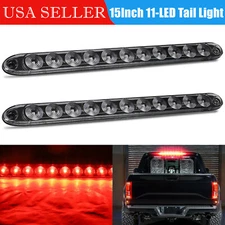 2X 16Inch 11-LED Sealed Truck Trailer Brake Turn Stop Tail Submersible Light Bar