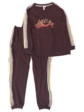 Womens Purple Mountain Lodge Pajamas Joggers  Sweatshirt Sleep Set