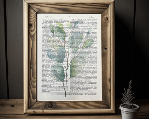 Dizionario a tema botanico boho pagine stampe artistiche set (6) decorazione stampa arte da parete - Foto 8 di 8