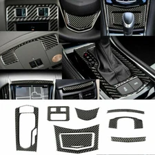 8Pcs Carbon Fiber Full Interior Kit Cover Trim For Cadillac ATS 2013-2019