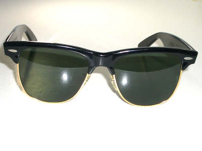 54MM VINTAGE B&L RAY BAN W1272 GOLD/BLACK BLEND G15 UV WAYFARER