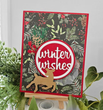 STAMPIN UP CARD KIT - WINTER WISHES DEER Makes 4- Set XS-10