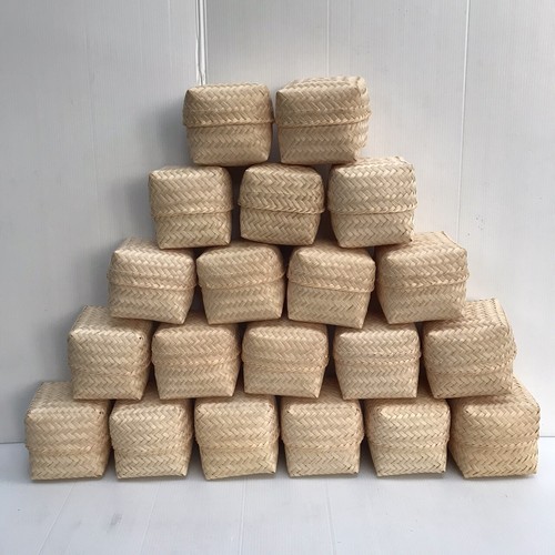Vintage Thai Handicraft Kratip Sticky Rice Small Bamboo Serving Basket Size3"X3" - Picture 84 of 96