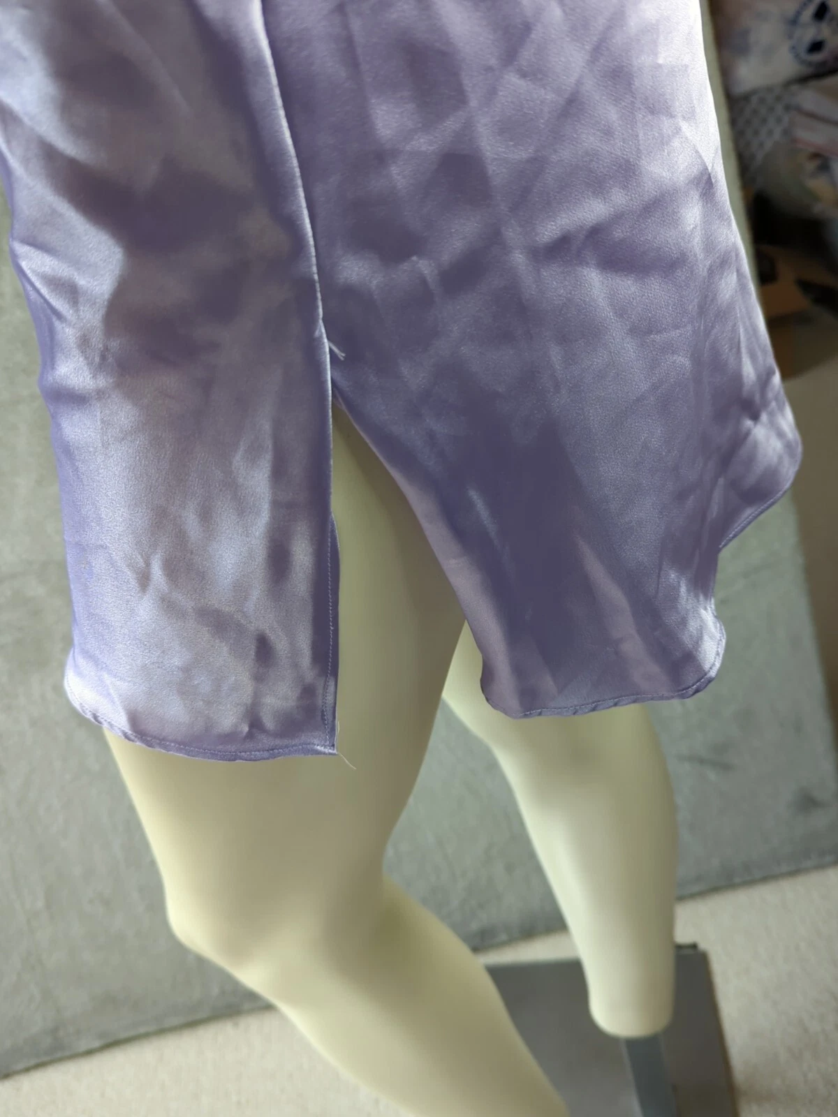 UNDERCOVER Abito Victoria's Secret slip S lilla con spalline senza schiena spacco laterale camicia da notte raso