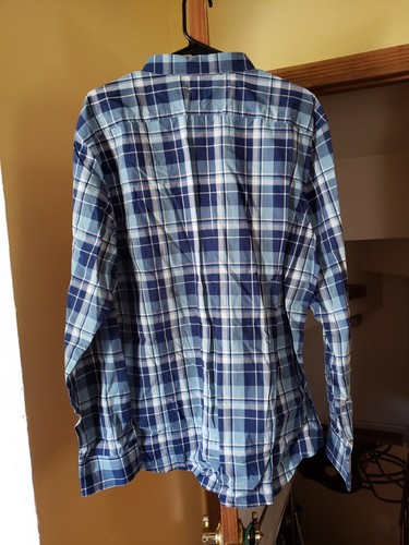 Banana Republic Slim Fit Long Sleeve Shirt Size XL Blue Plaid New W/Tags 59.99 - Picture 4 of 5