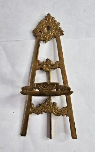 Vintage Ornate Brass Easel Picture Plate Book Holder Stand