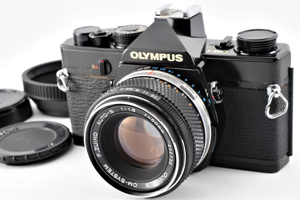 Olympus OM-1 Black 35mm Film Camera w/ F.Zuiko 50mm F1.8 Lens