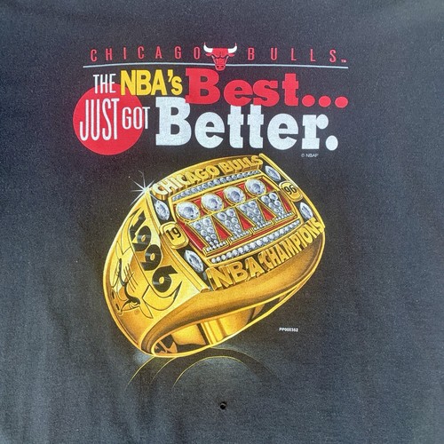 1996 Chicago Bulls The NBA's Best... Just Got Better. Vintage SS T-Shirt - Picture 2 of 4