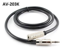3ft Black High Quality 3.5mm Stereo Male/Female Audio Extension Cable, AV-203E