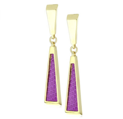 KARA by Kara Ross ''Deco'' Linear Stick Drop Earrings , Azalea Lizard. M9