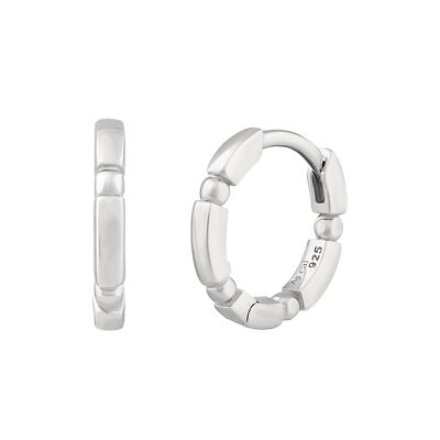 cai Creolen 925 Silber rhodiniert Ohrringe Klappcreolen klein Damen Ear Candy