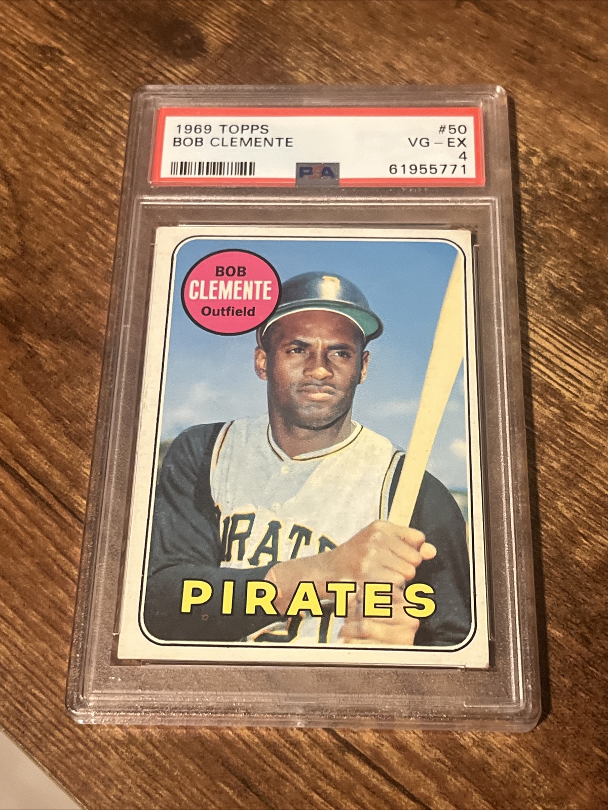 1969 Topps #50 Roberto Clemente Pittsburgh Pirates HOF PSA 4 VG-EX