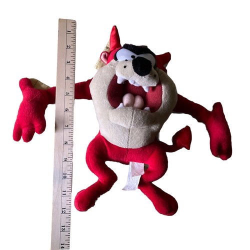 Vintage Looney Tunes Tasmanian Devil Plush Red 12” RARE Nanco - Picture 6 of 7