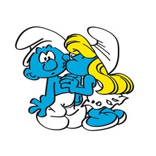 Puffi puffetta adesivi murali wal sticker smurf cropped print cm. 50x44 1 PZ.