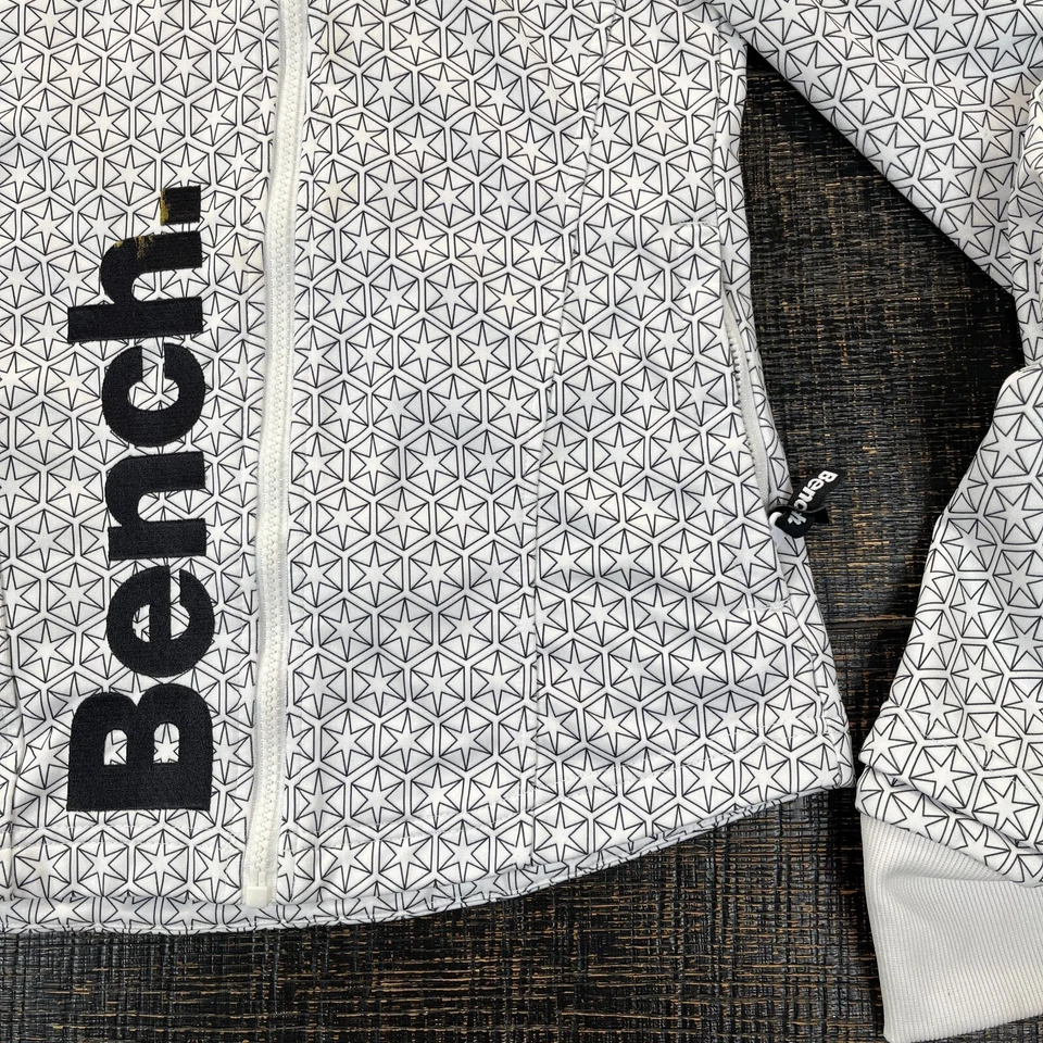Bench White Geometric Nylon Side Full Zip Jacket Women's Size L - Image 4 of 4