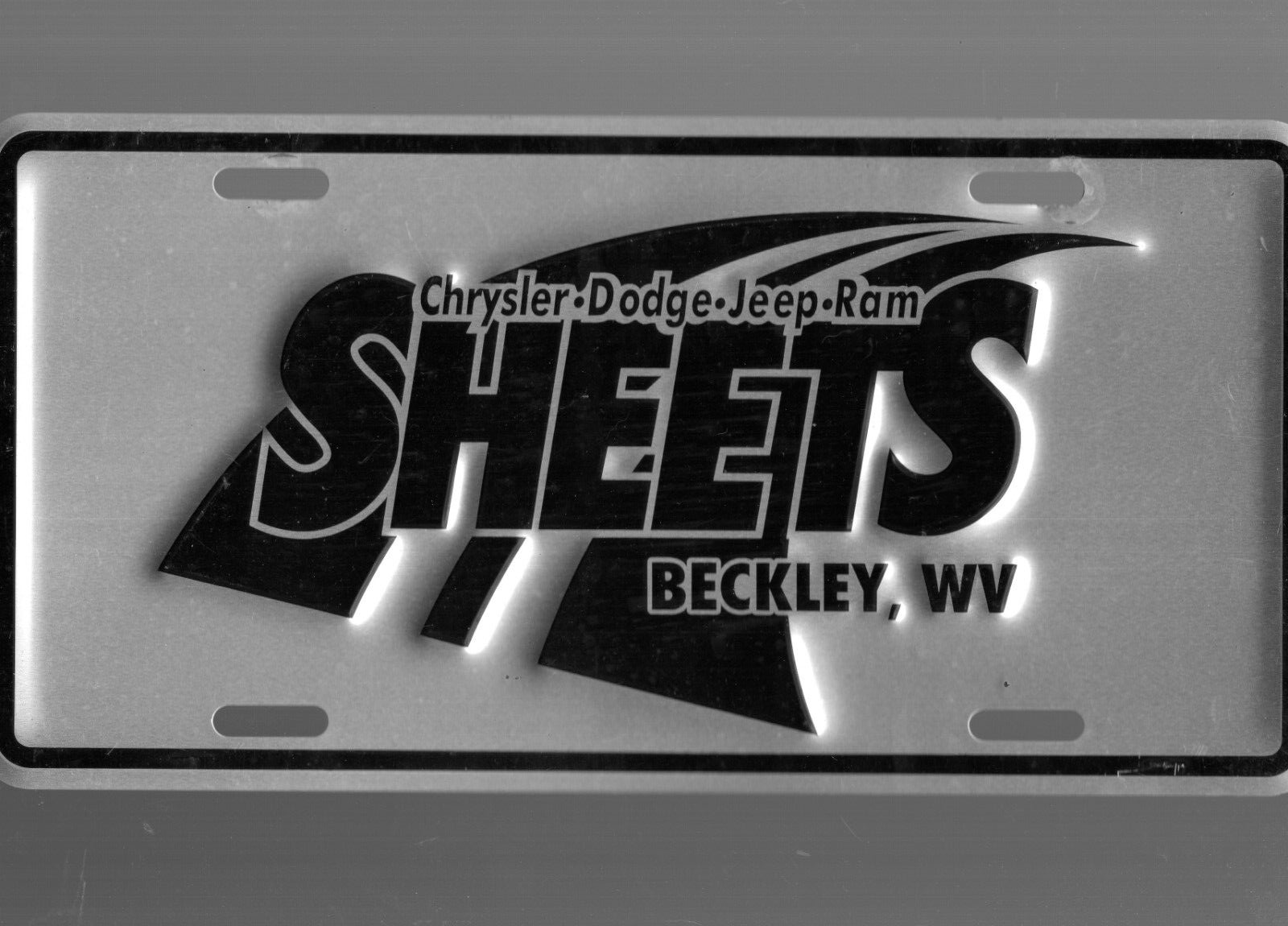SHEETS AUTO DEALERSHIP LICENSE PLATE CAR TAGMETALBECKLEY, WEST