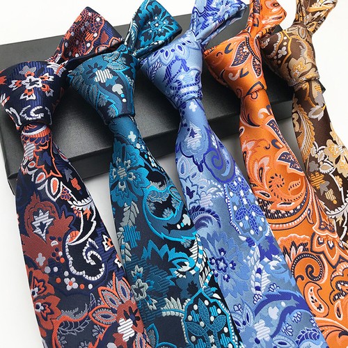 Men Flowers Floral Jacquard Necktie Elegant Party Business Wedding 8cm Neck Tie - Picture 3 of 26
