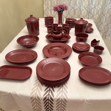 FIESTAWARE CINNABAR RETIRED COLOR; LEAD FREE, MICROWAVE, DISHWASHER, & OVEN-SAFE