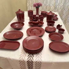 FIESTAWARE CINNABAR RETIRED COLOR; LEAD FREE, MICROWAVE, DISHWASHER, & OVEN-SAFE