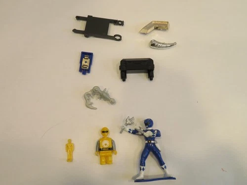 Vintage Power Rangers Lot Figures/Titanus Harness Sled/Tricertops Horn/Parts
