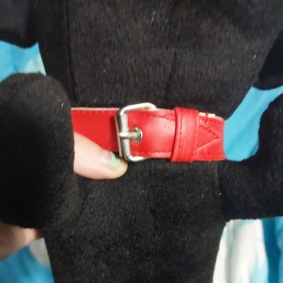 THE DOG Artlist Collection Black Labrador Plush Red Collar 14
