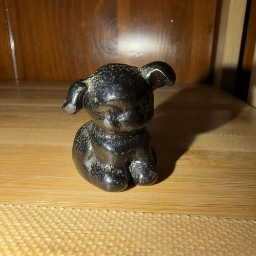 RARE EARLY Griswold Pup Black Cast Iron PAPER WEIGHT Figurine