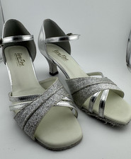 Very Fine Dance shoes Silver Sparkledust Style 6030 Size 7 Women's Ballroom